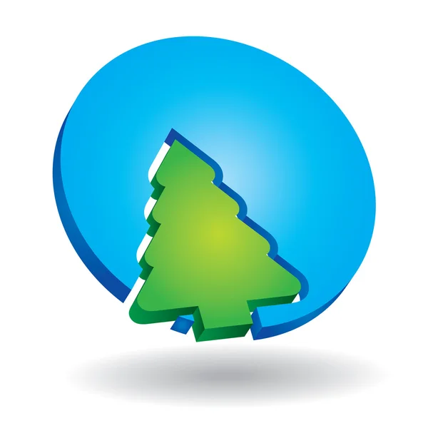 Icon with pine tree — Stock Vector