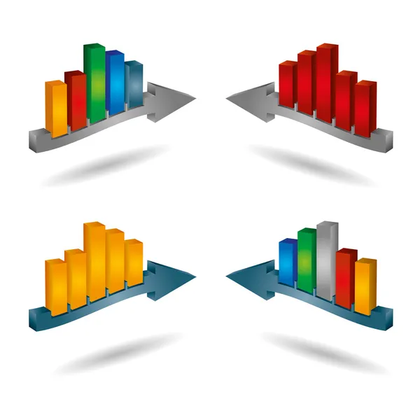 Grafiek icon - voor business sjabloon — Stockvector