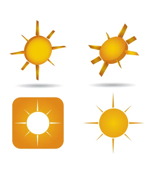 Conjunto de ícones de sol abstrato — Vetor de Stock