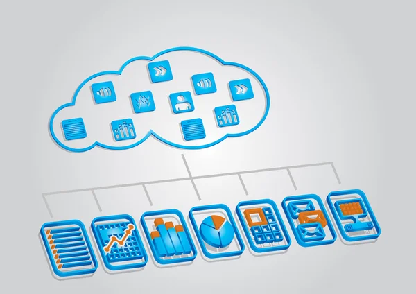 Coud コンピューティング図 — ストックベクタ