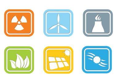 düz tasarım, enerji Icon set