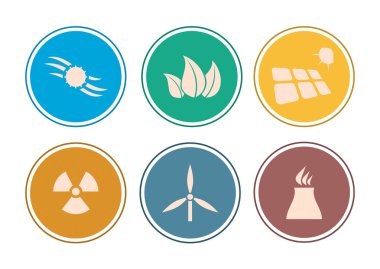 düz tasarım - enerji Icon set