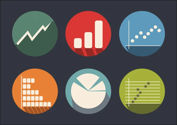 Graph of development, icon set Vector Graphics