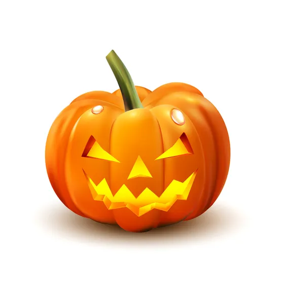 Calabaza de Halloween aislada en blanco — Vector de stock