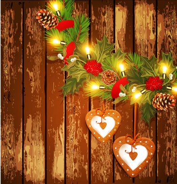 Noel Noel çelenk ve şeker o arka planda vektör
