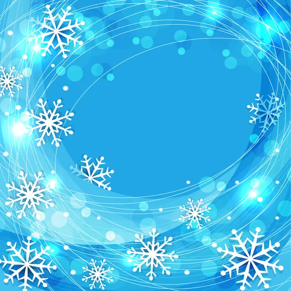 Vector azul fondo de Navidad con copos de nieve — Vector de stock