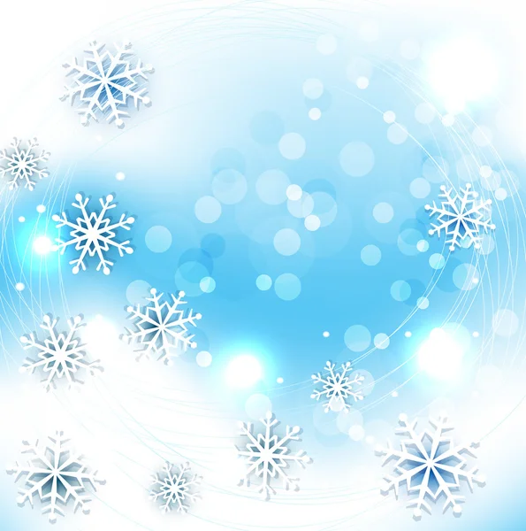 Vector vacaciones fondo de Navidad con copos de nieve — Vector de stock