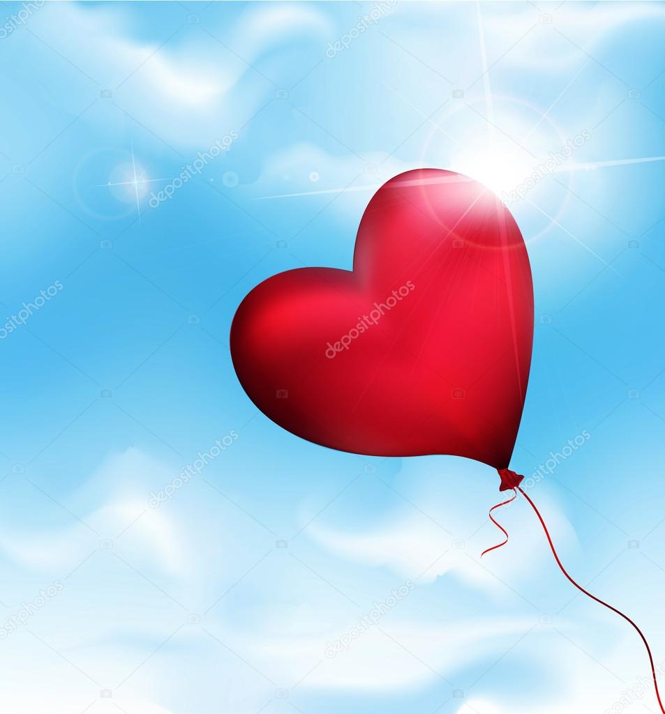 Palloncini A Forma Di Cuore Che Volano