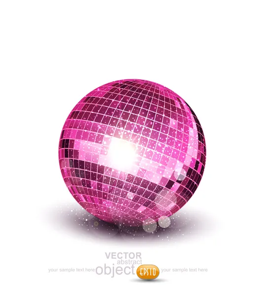 Vector bola de discoteca rosa em um fundo branco — Vetor de Stock