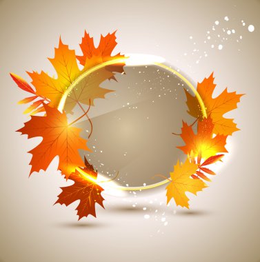 sonbahar yaprakları ile vektör arka plan