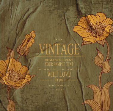 drawin ile koyu yeşil kutlama vintage vektör arka plan
