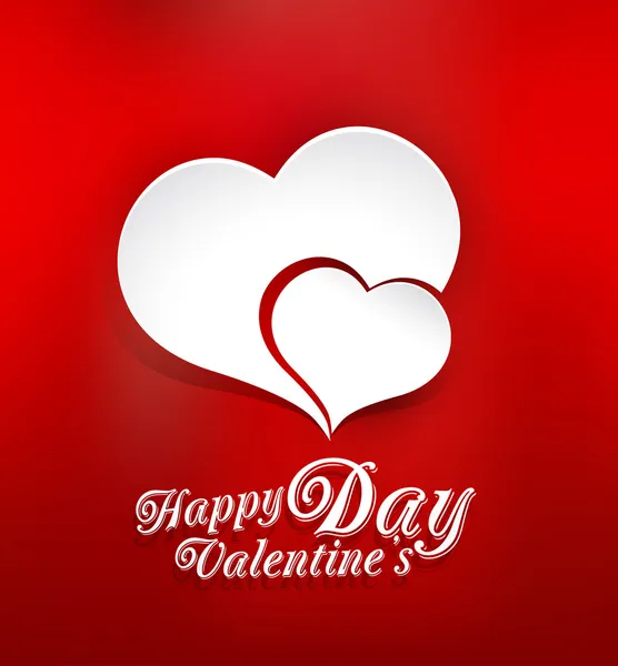 Vector background of Valentine's Day, with two paper hearts — Stock Vector