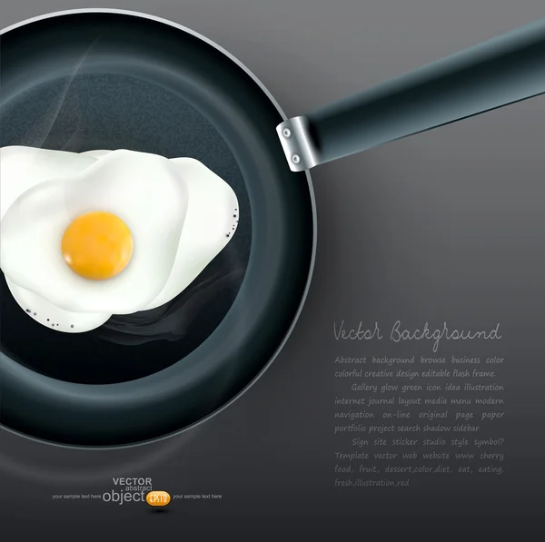 Vektör tavada kızarmış yumurta — Stok Vektör