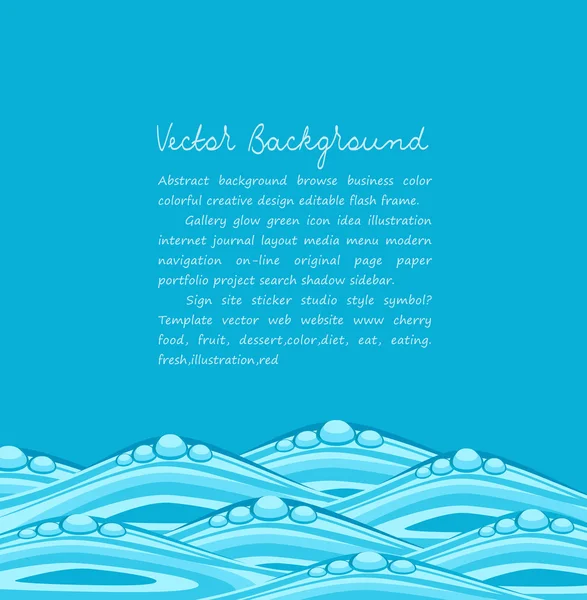 Vector blauwe achtergrond met oceaan golven — Stockvector