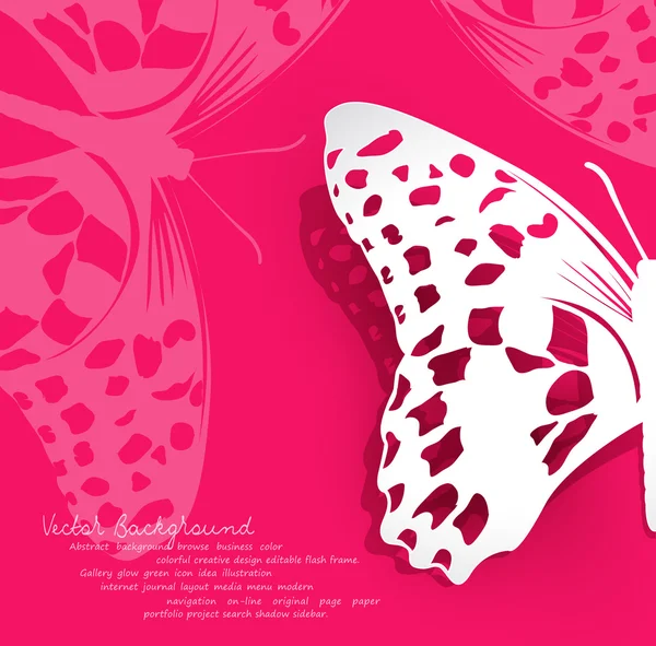 紙の蝶の背景 — ストックベクタ