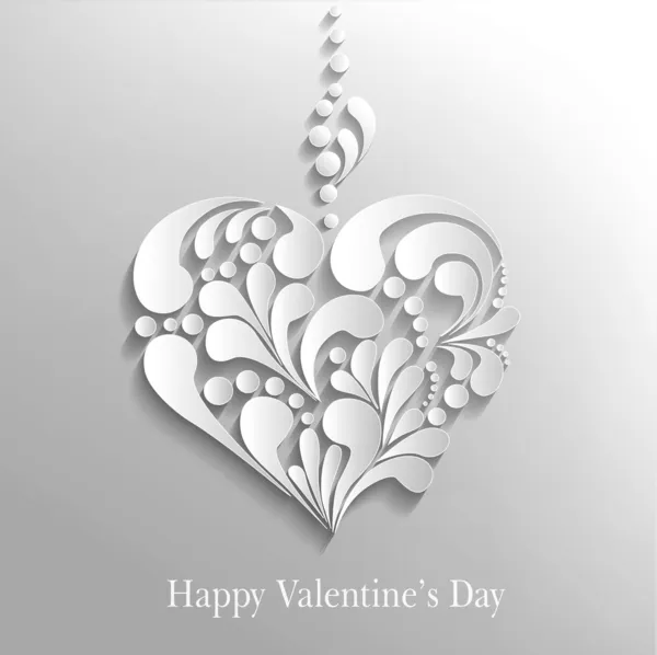Vector de fondo con un corazón de papel, Día de San Valentín — Vector de stock