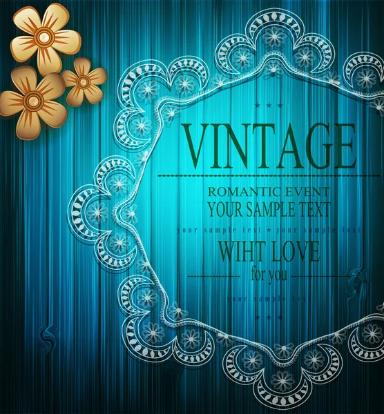 Vecteur vintage fond romantique avec dentelle — Image vectorielle