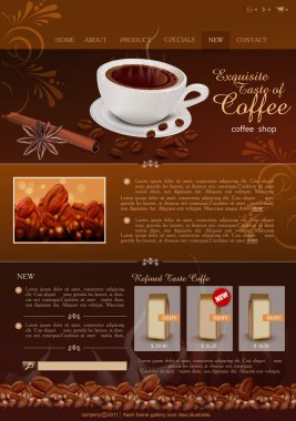 vektör şablonu site kahve dükkanı