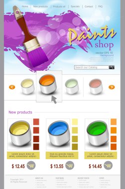 vektör Web sitesi şablonu boyahane