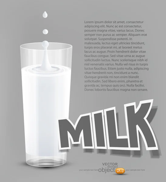 Vector glass of milk — Stock Vector