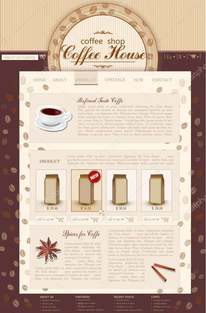 vector template site coffee shop