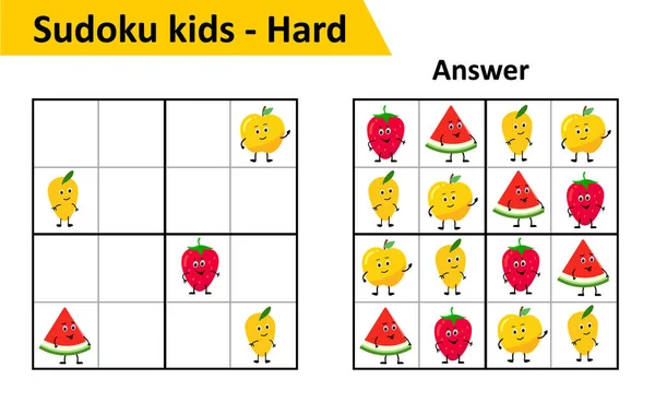 Jogo Sudoku Com Respostas. Complexidade Difícil. Vetor Simples