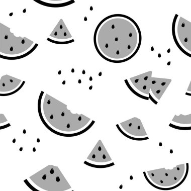 Karpuzlu siyah beyaz desen. Karpuzlu kusursuz desen,