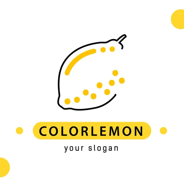 Žlutý citron v abstraktním stylu. Logo společnosti zdravé potraviny. — Stockový vektor