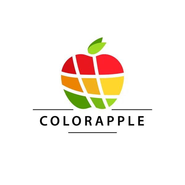 Abstraktní barevný znak jablko. Logo koncepce pro zdravý životní styl nebo zemědělskou společnost. — Stockový vektor