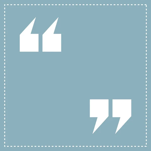 A banner with a place for a quote. White Quotation marks on a pastel blue background. — стоковый вектор