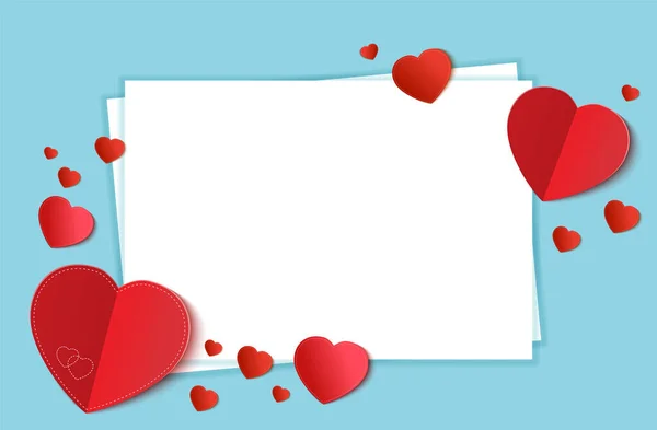 Background Valentines day. Vector illustration Valentine day or wedding card. Blue background — Stock Vector