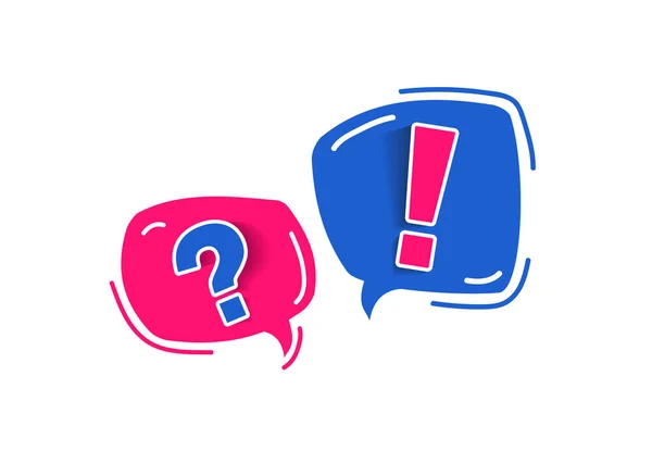 Large Question Mark And Exclamation Mark in round speech bubble. Dialogue, — Stock Vector