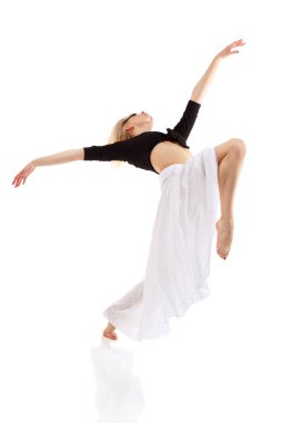 genç kız dansçı üzerinde beyaz izole