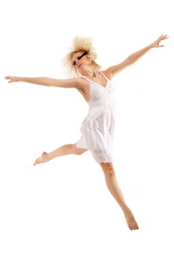 genç kız dansçı üzerinde beyaz izole