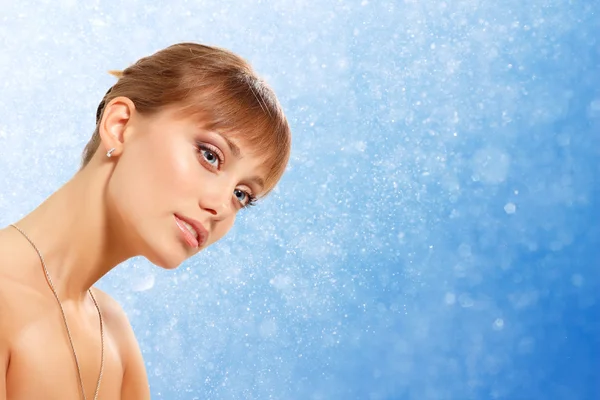 Woman's face, natural purity beauty closeup — Stock Photo, Image