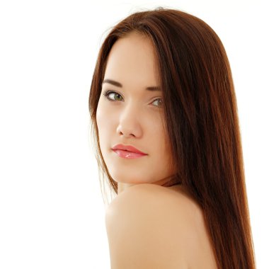 genç kız güzel neşeli zevk üzerinde beyaz izole