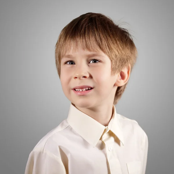 Jongen weinig emotionele aantrekkelijke verzameling maken gezichten — Stockfoto