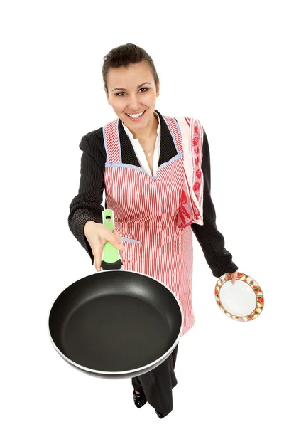 Businesswoman and housewife - universal multitasking super woman — Stock Photo, Image