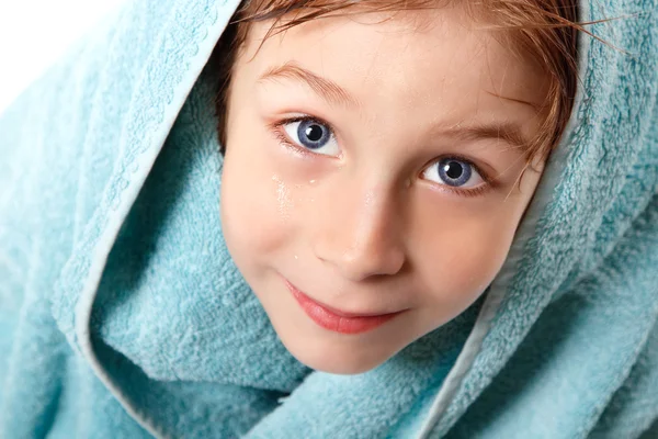 Mały chłopiec piękne po prysznic ręcznik — Zdjęcie stockowe