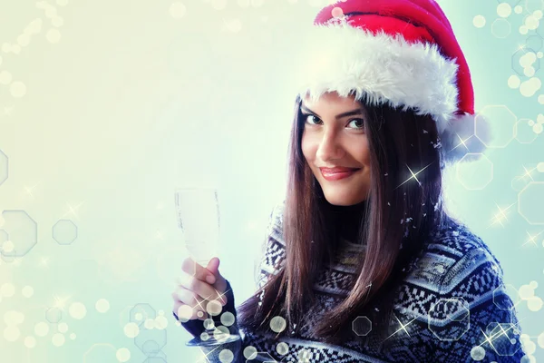 Natal mulher jovem bonito sorrindo — Fotografia de Stock