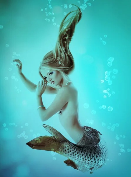 Mermaid bella magia sott'acqua mitologia — Foto Stock