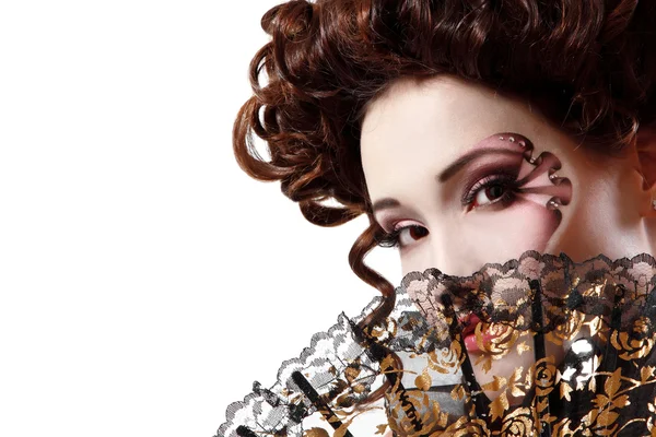 Жінка красивий Хеллоуїн вампір бароковий аристократ — стокове фото
