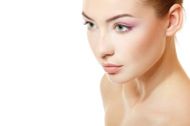 güzel büyüleyici genç kadın, yüz portre