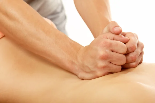 Massage van vrouwelijke rug — Stockfoto