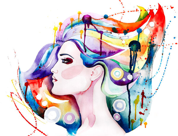 красивая молодая женщина с длинными волосами