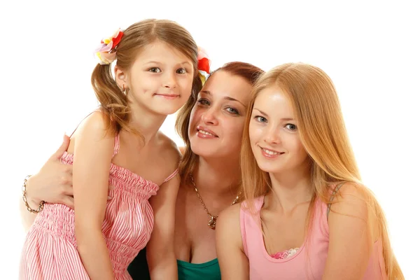 Madre feliz con dos hijas —  Fotos de Stock