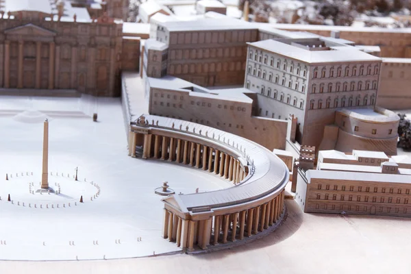 Detalle del modelo del Vaticano en el Museo Vaticano, Roma, Italia — Foto de Stock