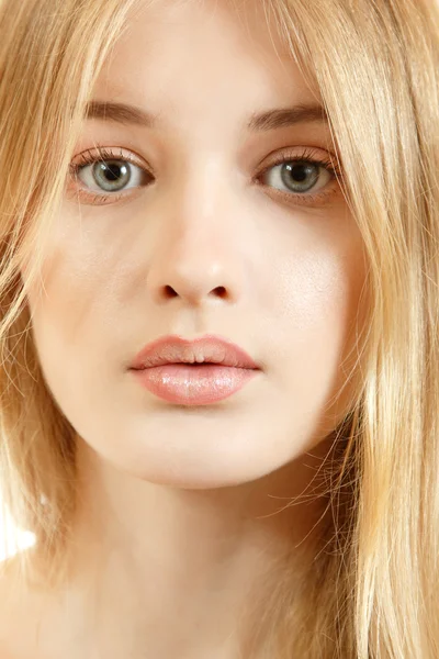 Mooi meisje model gezicht close-up — Stockfoto