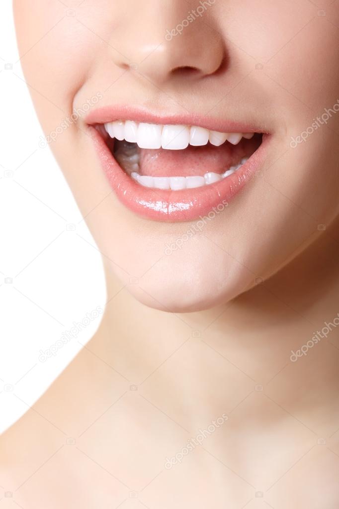 Perfect smile of beautiful woman with great healthy white teeth