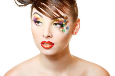 Sanat küp soyut Makyajlı kadın